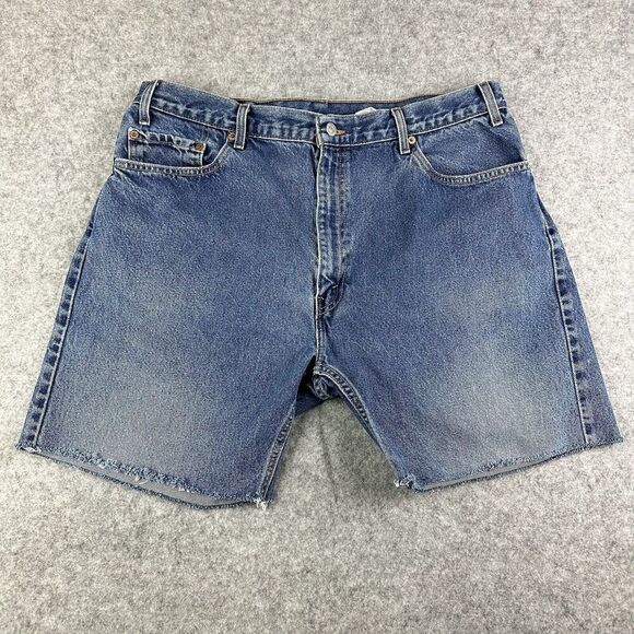 Vintage Levis 505 Jean Short Jorts Mens 40 Blue Med Wash Cut Regular Fit Y2K 7" - Picture 1 of 14